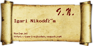 Igari Nikodém névjegykártya